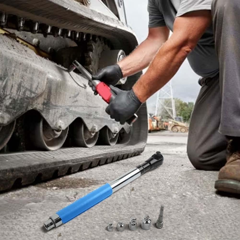 Schnellwechsel-Versatz-Verlängerungsschlüssel Elektrische Ratsche Kettenantrieb Schlüssel-Verlängerer, Kompatibel 1/2" Stecknuss, Arbeitssparendes Werkzeug für Mechaniker, Blau (1 Set)(1 piece)