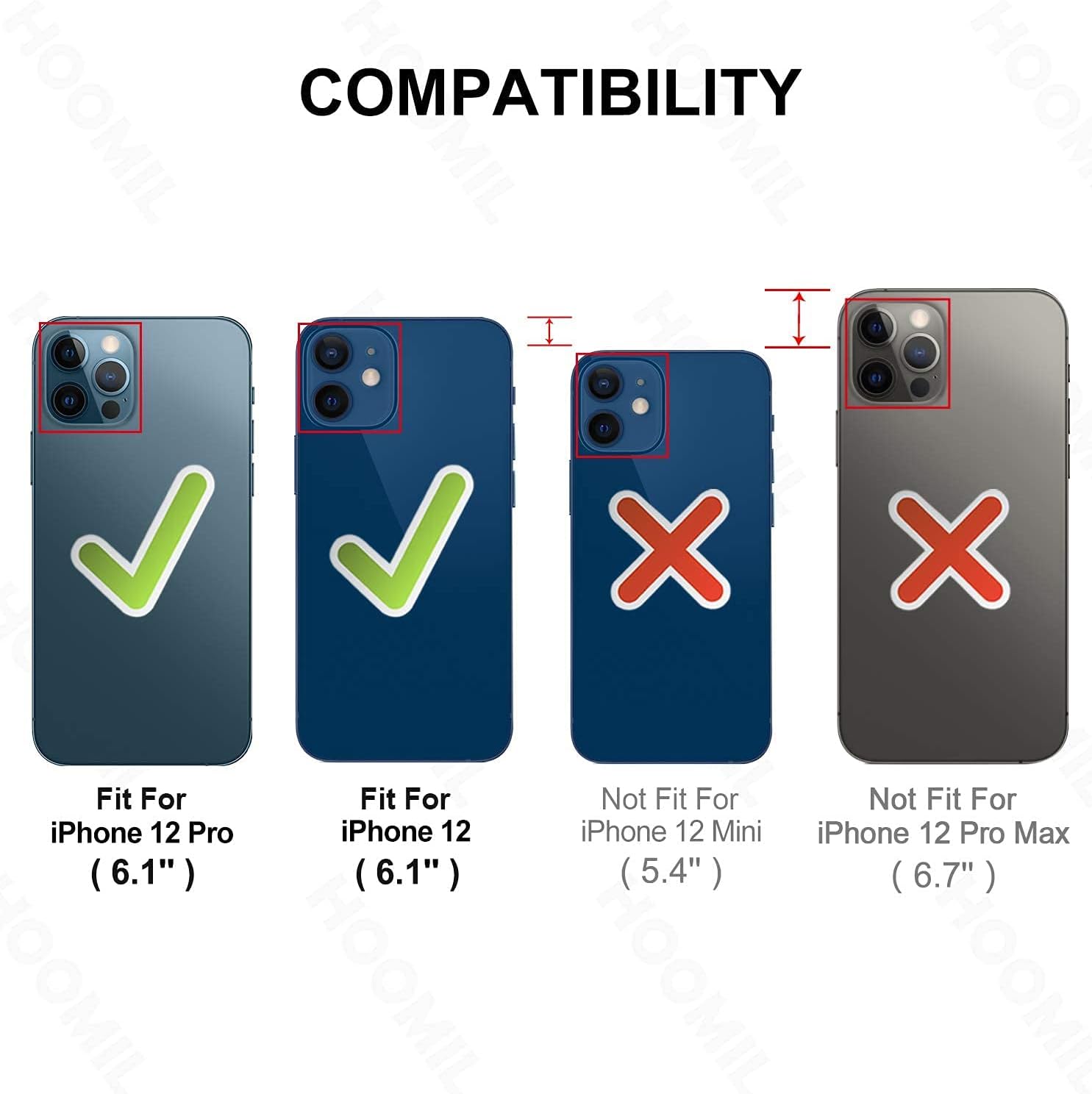 HOOMIL iPhone 12/12 Pro Case, Shockproof Series Heavy Duty Protective Phone Case for iPhone 12/12 Pro Case, Black