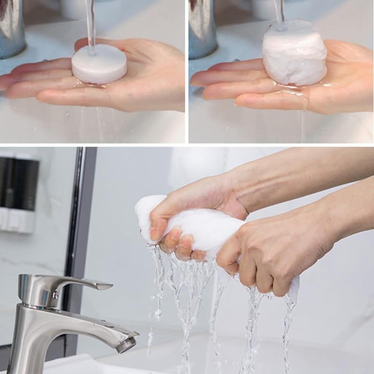 SYSVENT The Future | 14 PCS Pure Cotton Compressed Towels for Travel | Disposable Washcloths for Face & Hands | Thick Portable Dry & Wet Wipes | Reusable Compact Towels 2