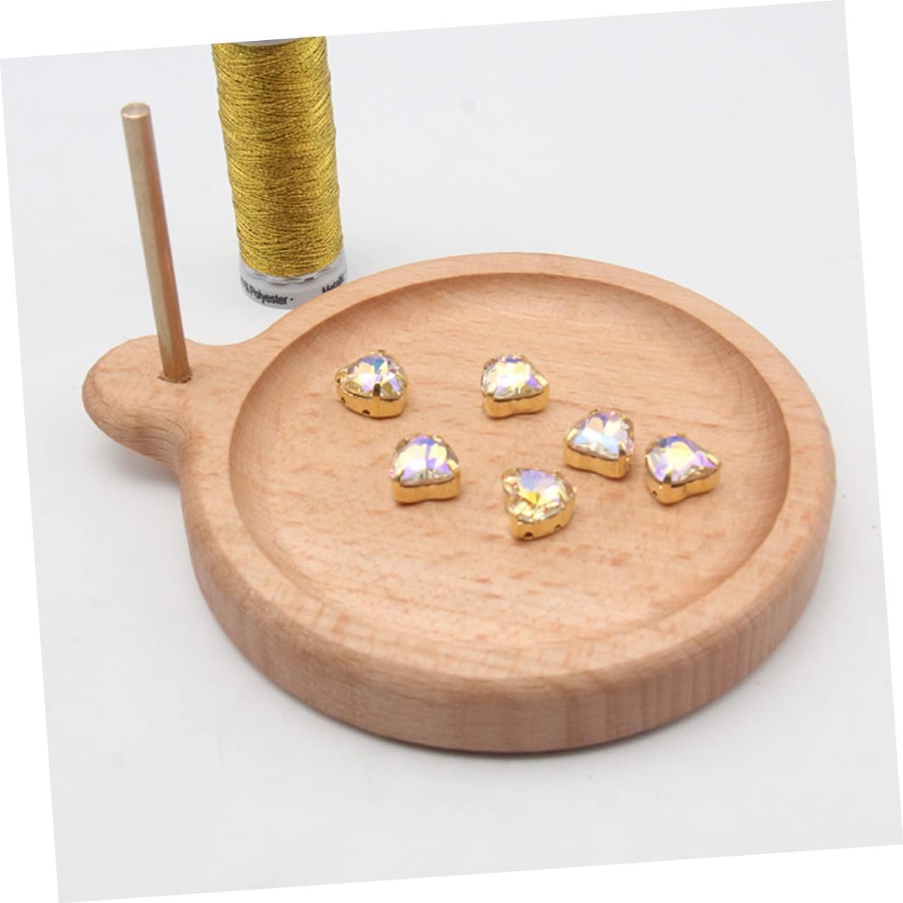 Beading Tray with Spool Rod DIY Bead Plate for Easy Stringing for Jewelry Making and Parent Activities Durable Beads Storage