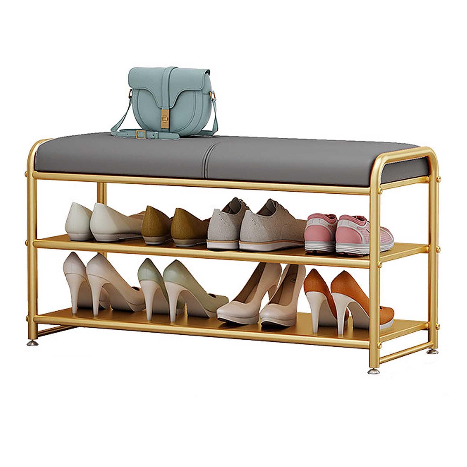 Banc à chaussures confortable avec organiseur de rangement de souliers discret