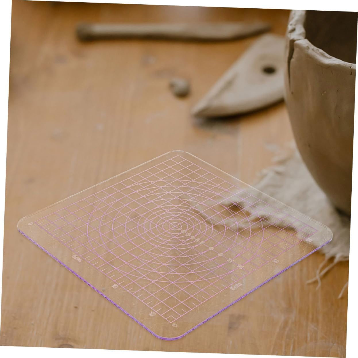 SEWOART 2pcs Acrylic Clay Pressing Board Rounded Corners for Easy Clay Sculpting Pottery and DIY Art Projects and School