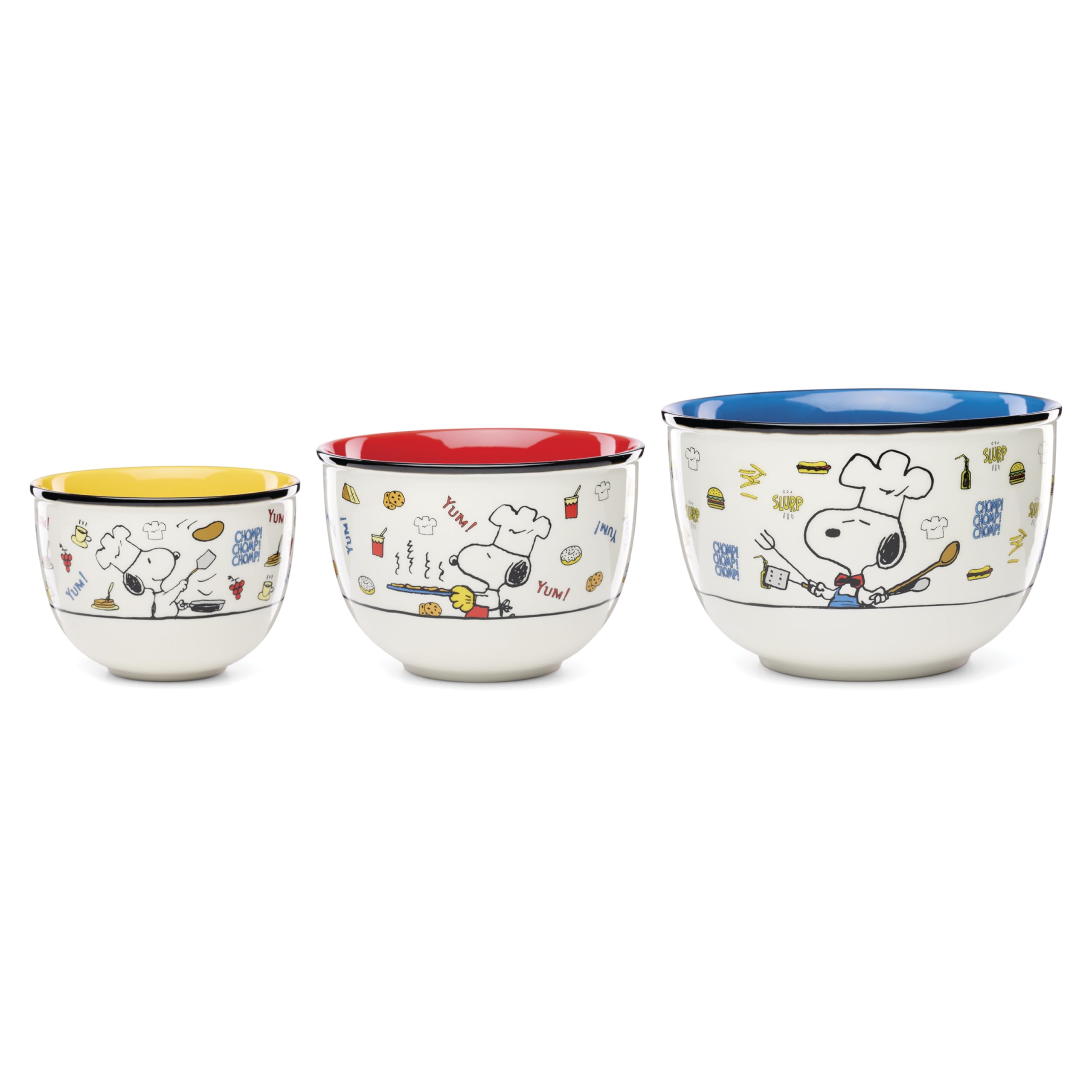 Amazon.com | Lenox 897579 Chef Snoopy 3-Piece Bowl Set: Serving Bowls