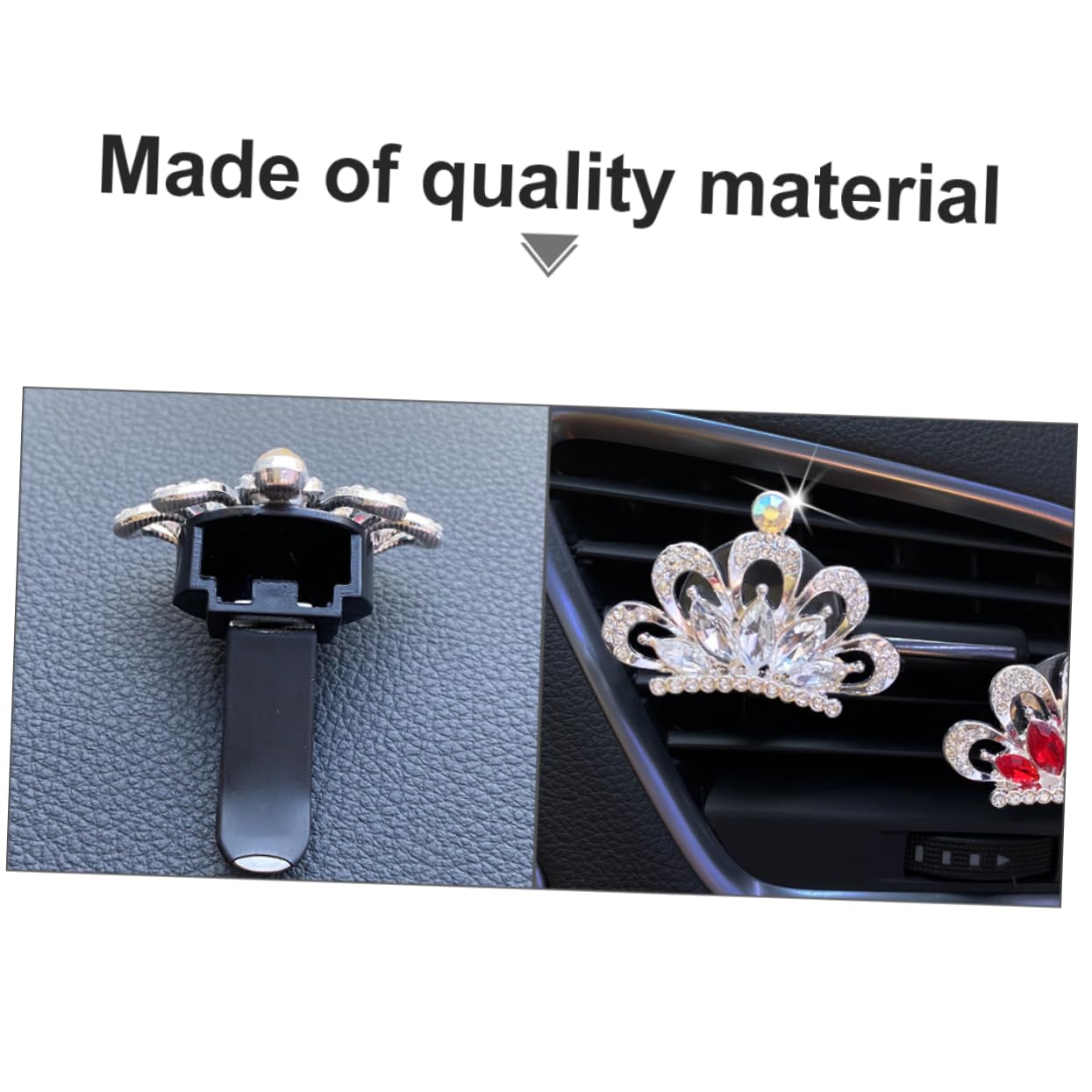 SOLUSTRE 12 Stk Parfüm-Clip Autozubehör für die Autolüftung Parfümclip fürs Auto clipse für kfz auto auto aromatherapie clip Autoaroma entlüften Strasssteine Weiß