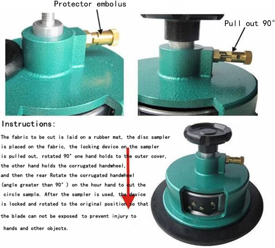 Fabric Sampler Cutter, High Precision 100 Sqcm Round Cloth Sample Disk Cutter, Fabric Weight Cutter,Textile Fabric GSM Sampling for Cloth Device Weight Instrument Sampler Paper Cutting (Green)