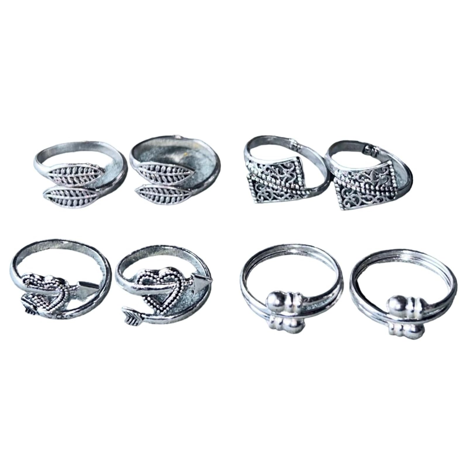 Women & Girls Metal Plated Fancy Toe Ring Adjustable Bichiya/Leg Finger Ring-Combo-4 (A_C_P_110804_Multi)-image-23