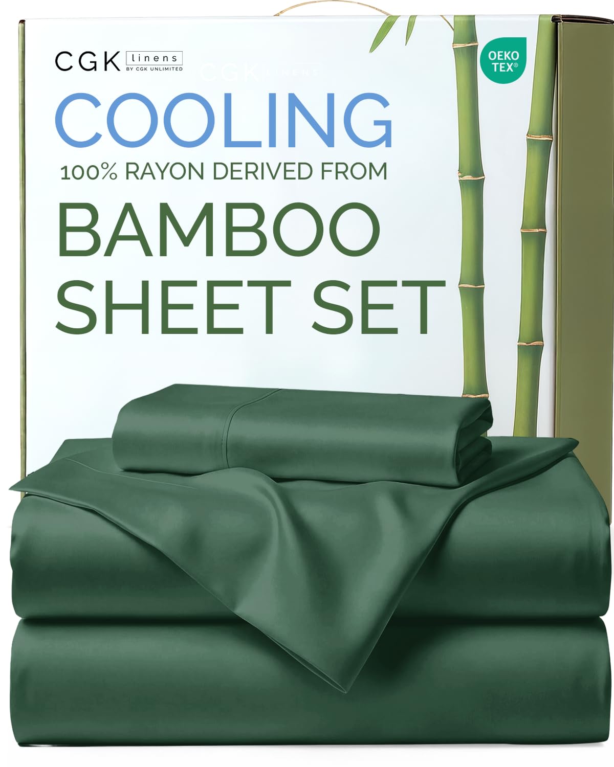 100% rayon derived from bamboo - bed sheets twin size - emerald green