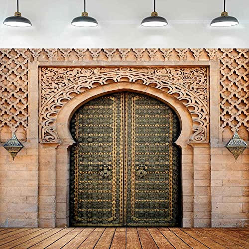 KIKIDOR 10x7ft Morocco Palace Door Backdrop Middle Eastern Style Architecture Palace Entrance Photography Background Birthday Baby Shower Party Supplies Holiday Party Photo Studio Props BJZYKI00182 by KIKIDOR - Used condition - US$18.91