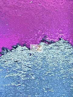 Reversible Mermaid Pearl Sequin Spandex Fabric by The Yard Magic Pillow FLIP UP Dress Sequins Sexy GLO (Matte Purple/Matte Navy)