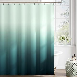 jinchan Ombre Teal Shower Curtain for Bathroom Waterproof Fabric Gradual...