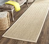 Safavieh Natural Fiber Collection NF115A Herringbone Natural and Beige Seagrass Runner (2'6