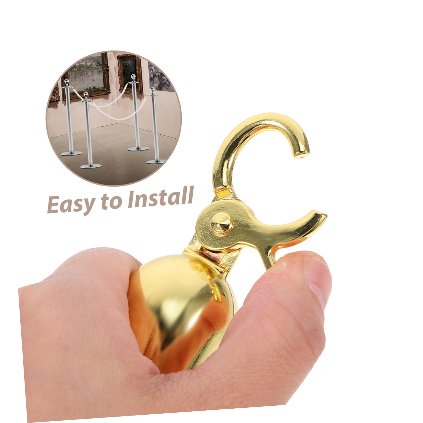 OSOLADY Guardrail Concierge Pole Queue Divider Rope Crowd Control Barrier Crowd Control Safety Barriers Barrier Post Rope Stanchion Rope with Hook Hanging Rope Stainless Steel White