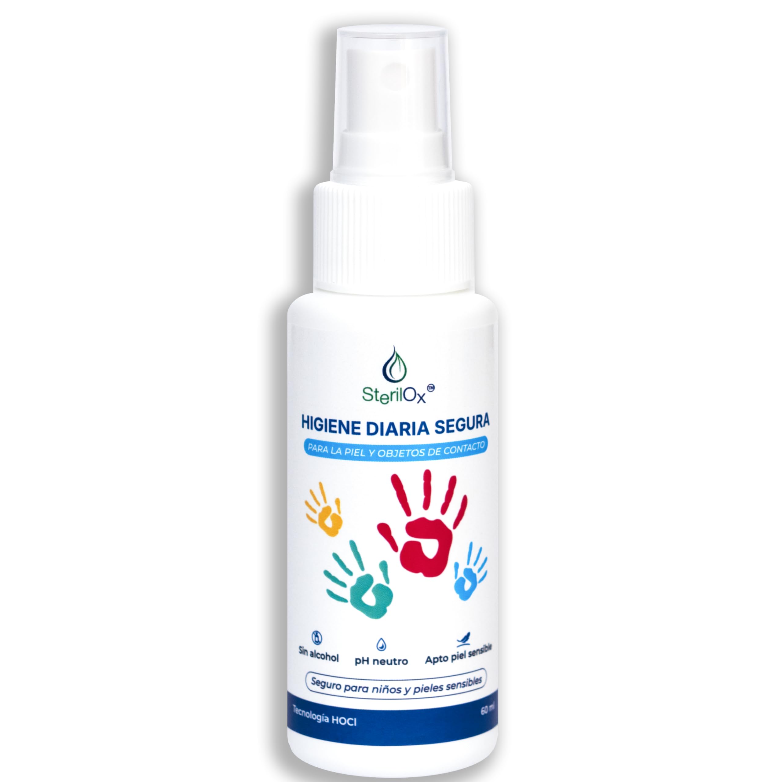 60 ml - spray cosmético antiseptico - para manos, juguetes, platos, objetos/seguro para niños y mascotas/sin alcohol/sin perfume/con ácido hipocloroso (HOCl)