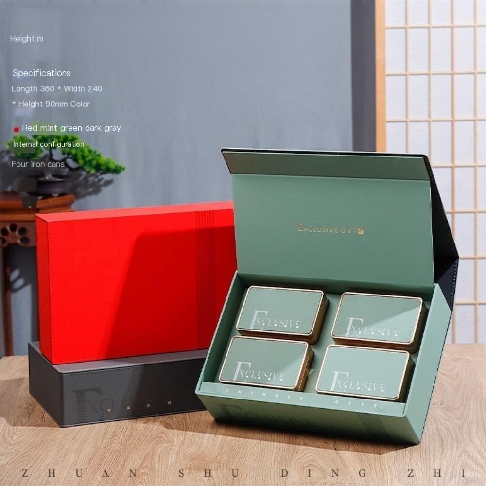 Teeservice Bulk Tee Vorratsbehälter Dosen Versiegelte Dosen Quadratische Dosen Leere Dosen Süßigkeitendosen Teedosen Vier Dosen Geschenkbox Set Tee Vorratsglas (C)