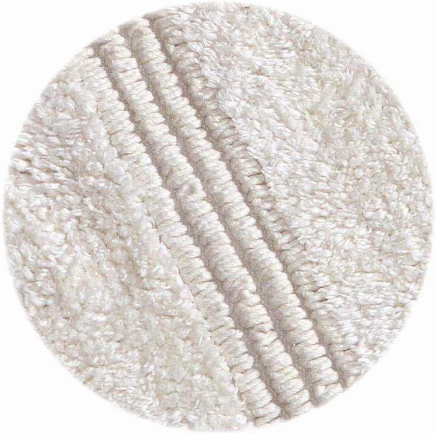WOVEN ST. Reversible Luxury Cotton Bath Rug Floor mat for Spa Vanity Shower Soft Machine Washable Bath Rug for Bathroom/Kitchen Water Absorbent Bedroom Area Rug (Ivory Lewis, 17"x24" + 21"x34")