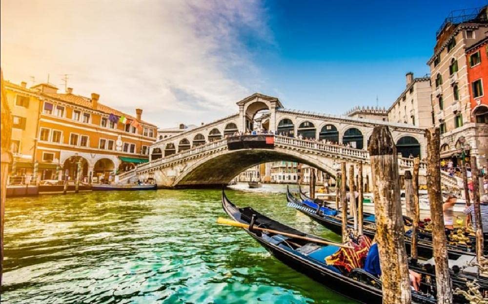 Haeran River Painting Rialto Bridge Grand Canal Evening Sunset Venice Colour Talk Painting By Numbers Diy Unique Canvas Oil Painting Kit Digital Painting