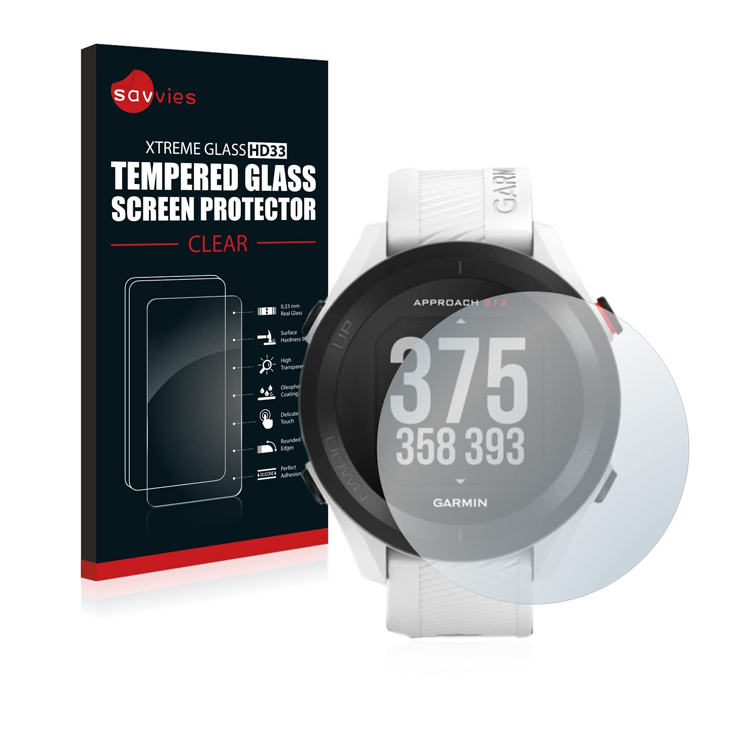 X-Dision 3 Pellicole Vetro Temperato 9H Per Garmin Forerunner 645 – HD Chiaro 0,33mm