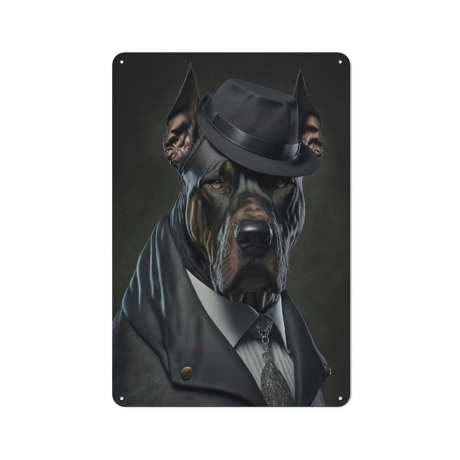 Junmoney Style-16 Tin Wall Plaque 30X20cm With The Bodyguard For Café Or Restaurant, Housewarming Present For People Styling Café And Restaurant