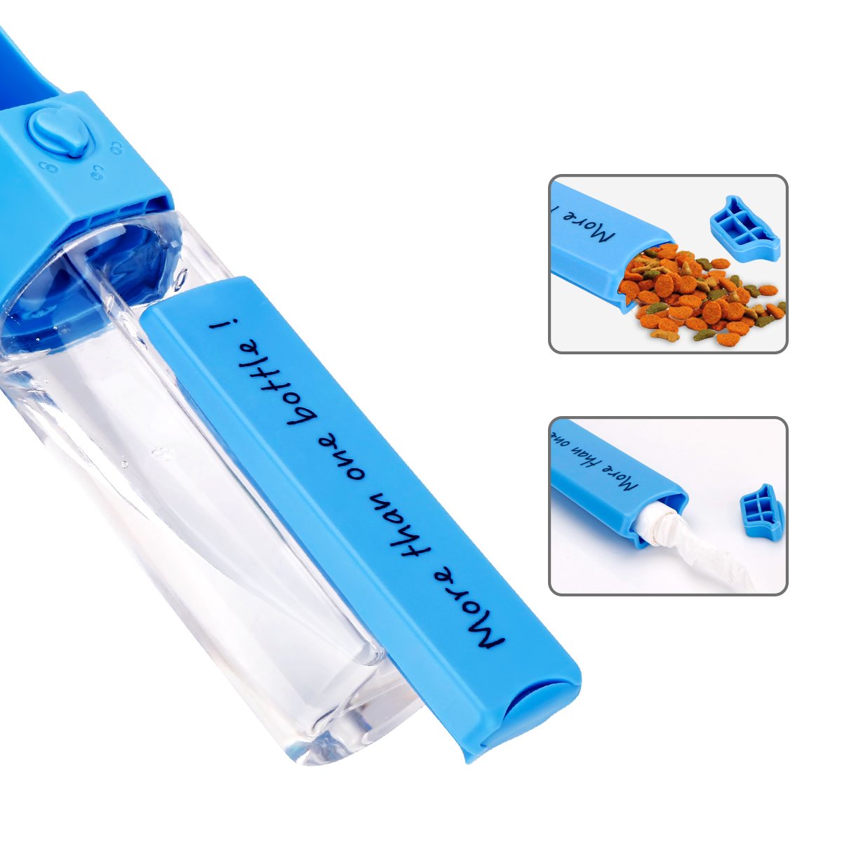 XUANRUS Dog Travel Water Bottle, Portable Pet Water Dispenser Drink Bottle for Daily Walks, Hiking, Camping, Beach, BPA Free Plastic with Pet Food Box