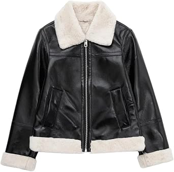 Fnfmrfmr Womens Loose Jacket Coat With Flip Collar Long Sleeve Zipper Pocket Warm Casual Outerwear