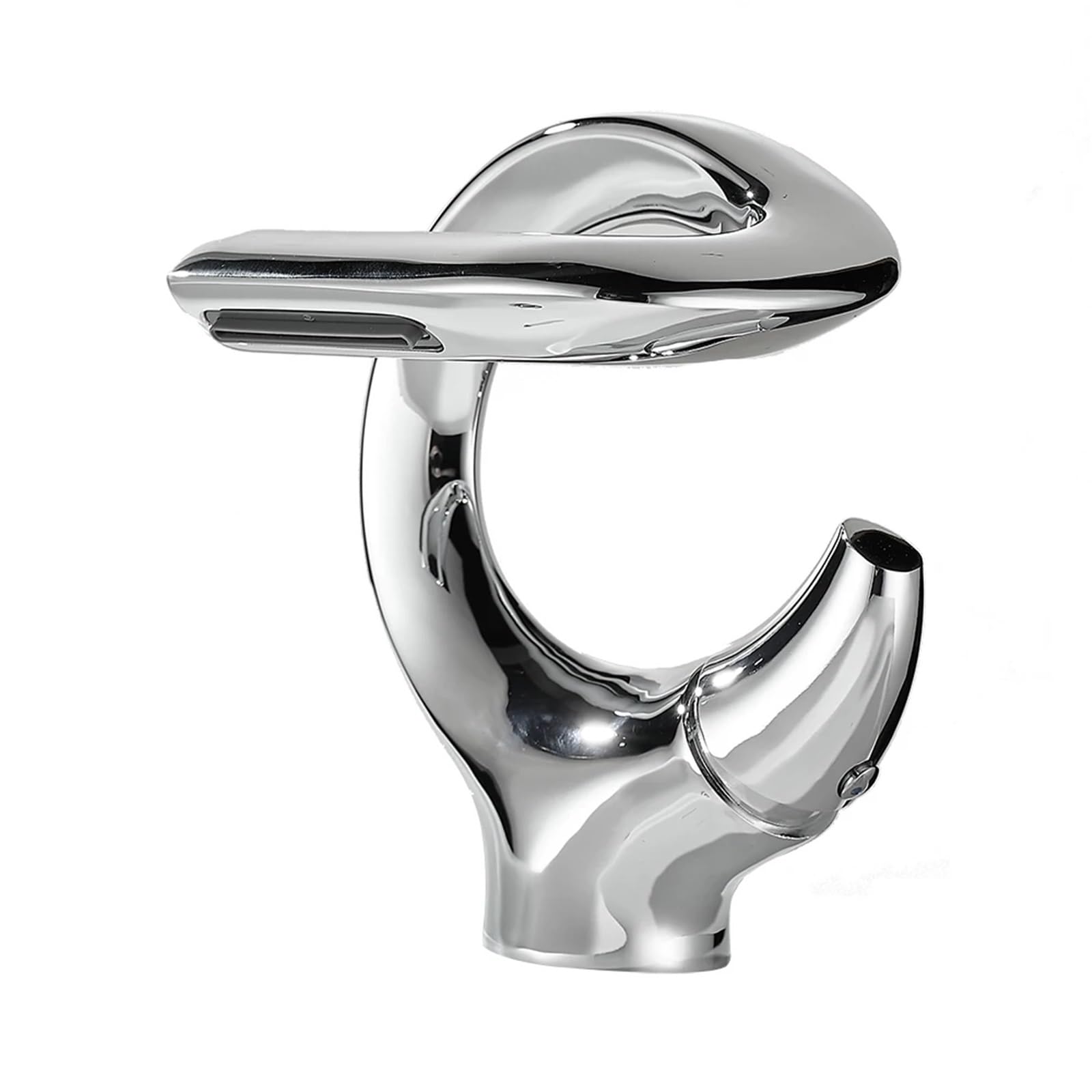 Lyvqzpwlr Chrome Bathroom Basin Pillar Taps, Basin Faucet Brass Waterfall Hot Cold Water Mixer Tap 1 Handle Multicolor Bathroom Kitchen(Chrome)