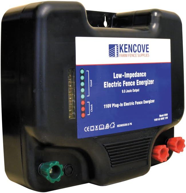 Kencove 9.0-Joule, Low-Impedance, 110-Volt AC Electric Fence Charger
