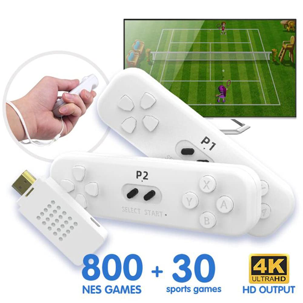 4K HD Video Motion Perception Game Console, 30 Interactive Body Games, 800 NES Format Games, Classic Mini HD Doubles Game Machine Y2 FIT Tv Game Machine