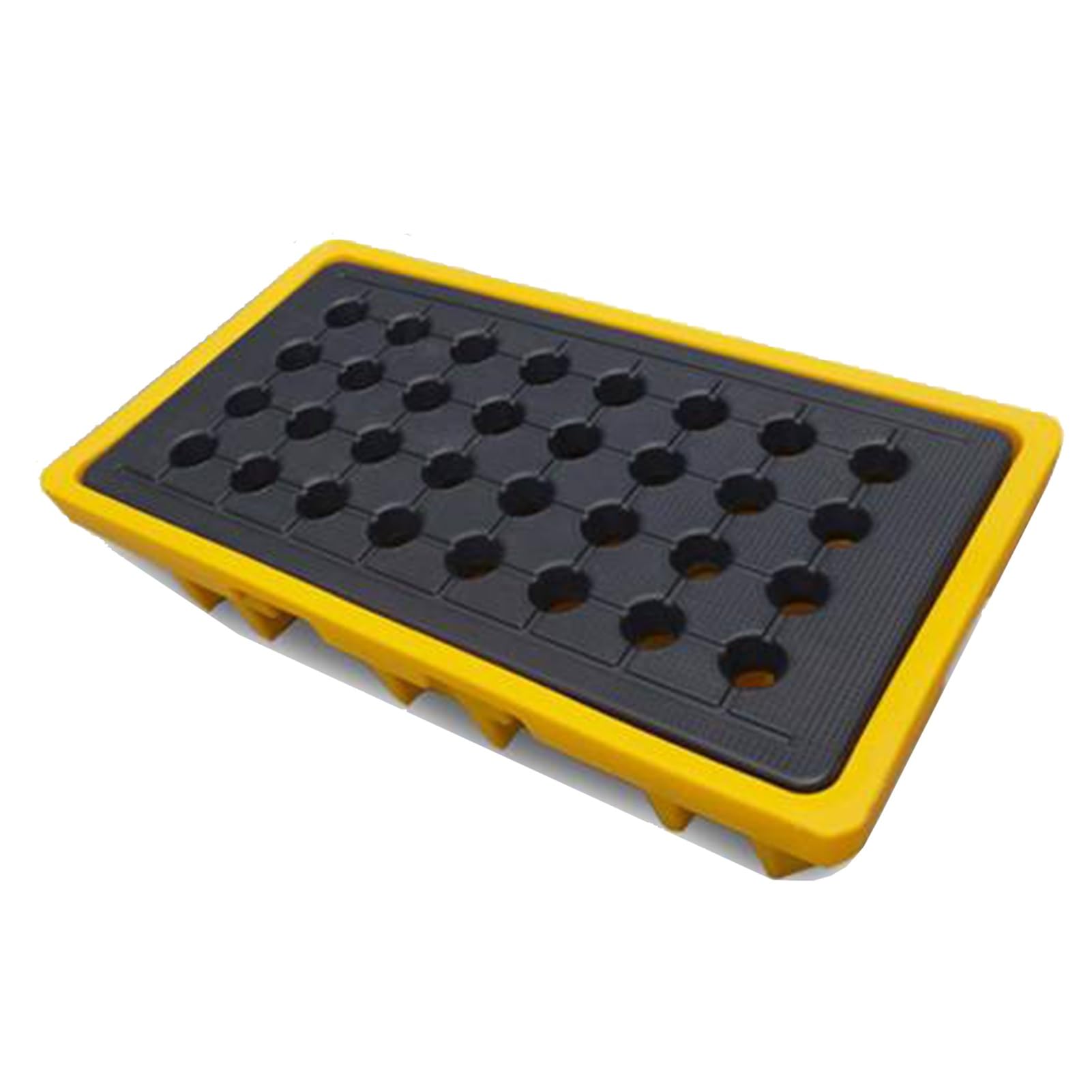 Paleta antiderrame duradera con plataforma apilable para bidones de aceite