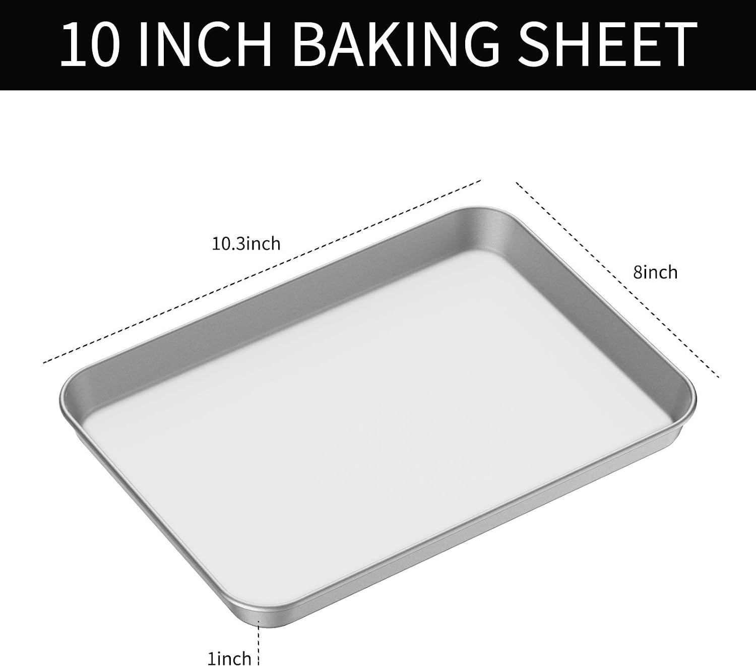 Baking Sheet with Silicone Mat, Umite Chef 10 inch Cookie Sheet Baking Pan Set, Non Toxic Silicone Baking Mat & Stainless Steel Cooling Rack Heavy Duty & Easy Clean