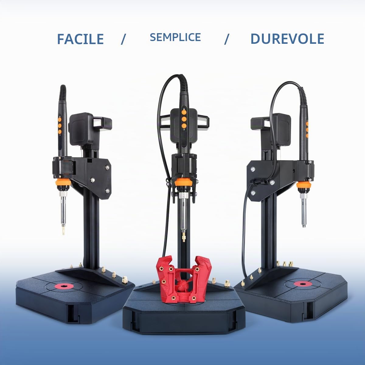 Heat Insert Press Kit per stampa 3D, pressatrice verticale a caldo con saldatore da 90 W, punta Heatset M2-M8 e 30 inserti filettati in ottone per parti di stampa 3D