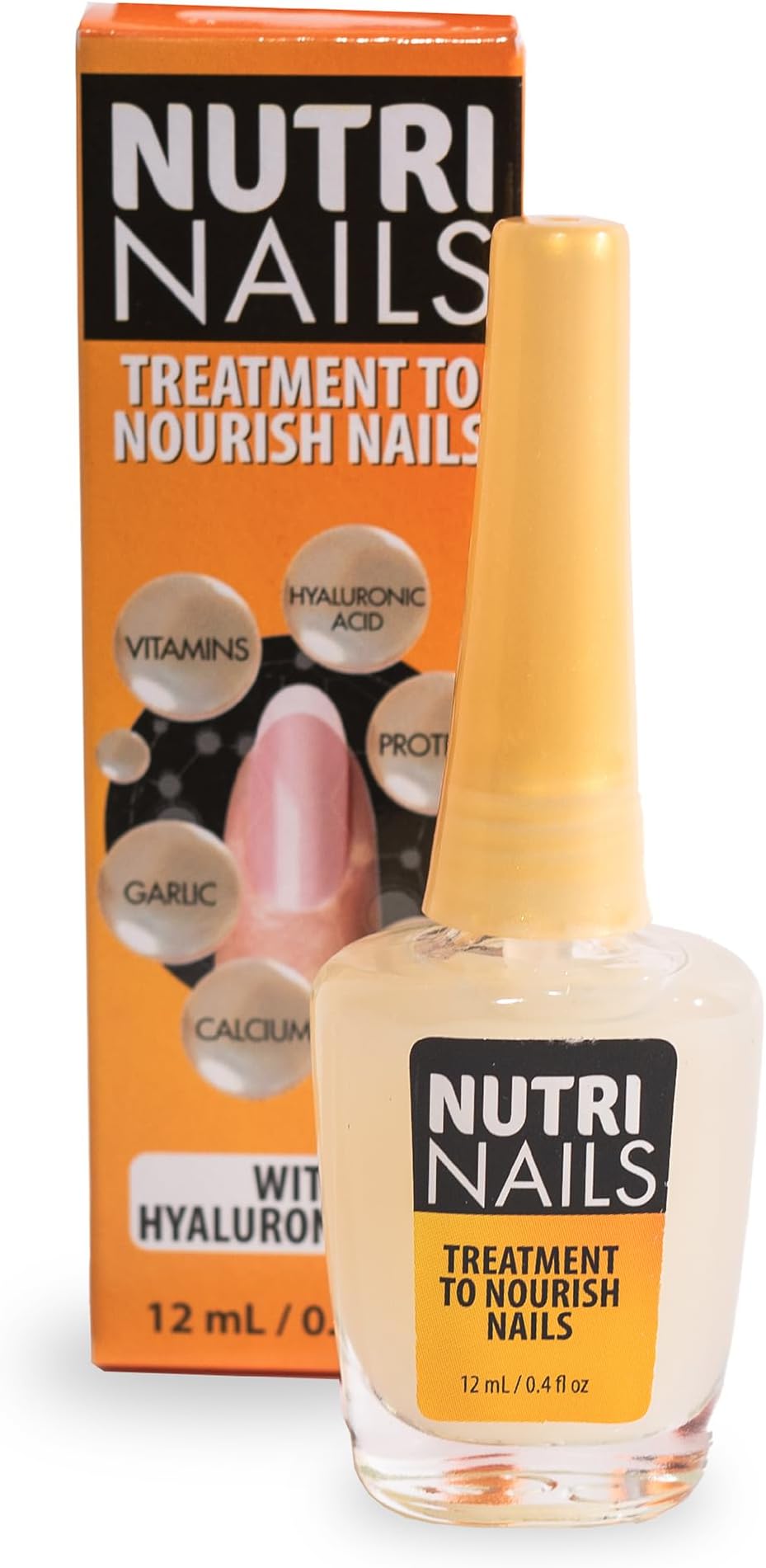 Nutri Nails: Nail Strengthener with Proteins, Minerals, Hyaluronic Acid & Vitamins - Nail Hardener, Growth & Nail Biting Treatment for Damaged Nails and Adults.