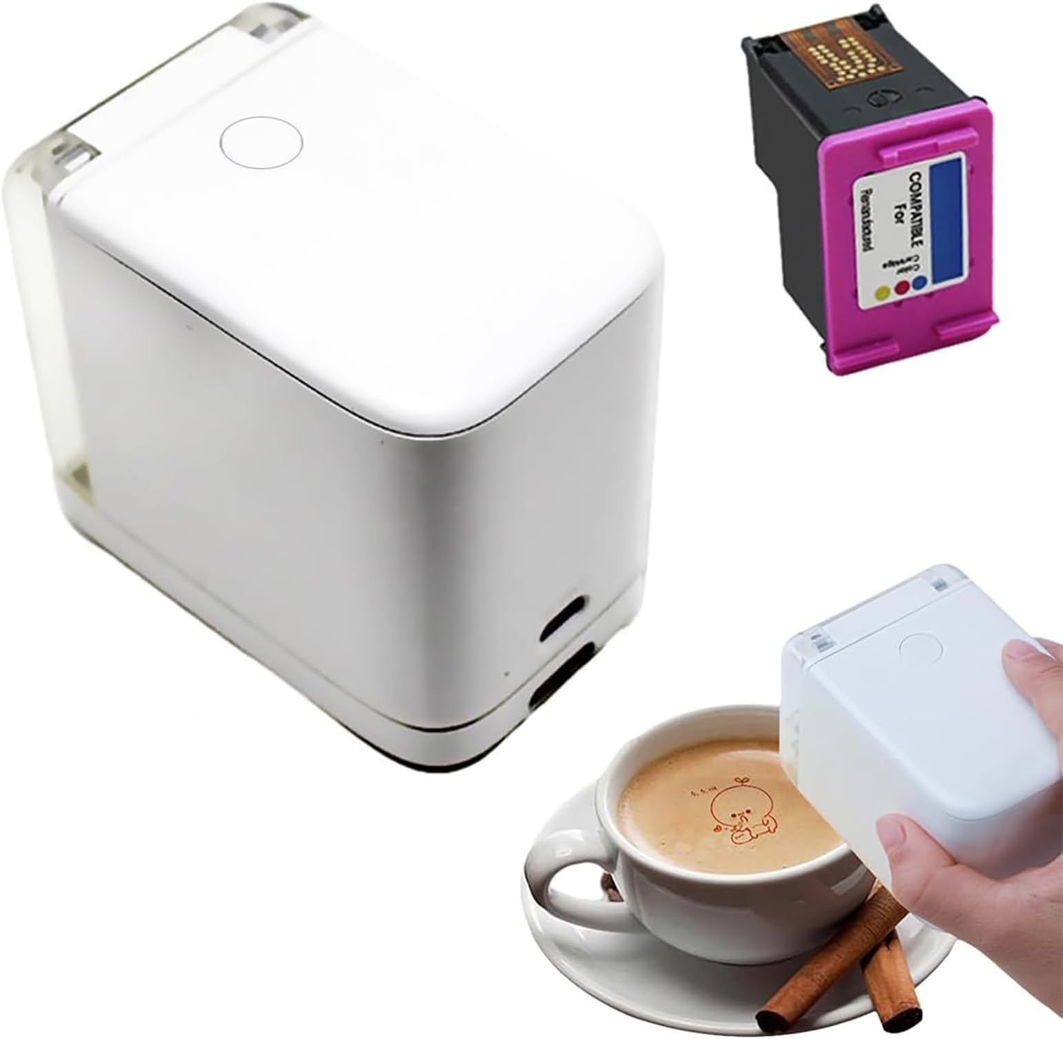 Edible Inkjet Printer, Portable Handheld Food Printer with APP Control for Coffee, Bread, and Cake Decoration
