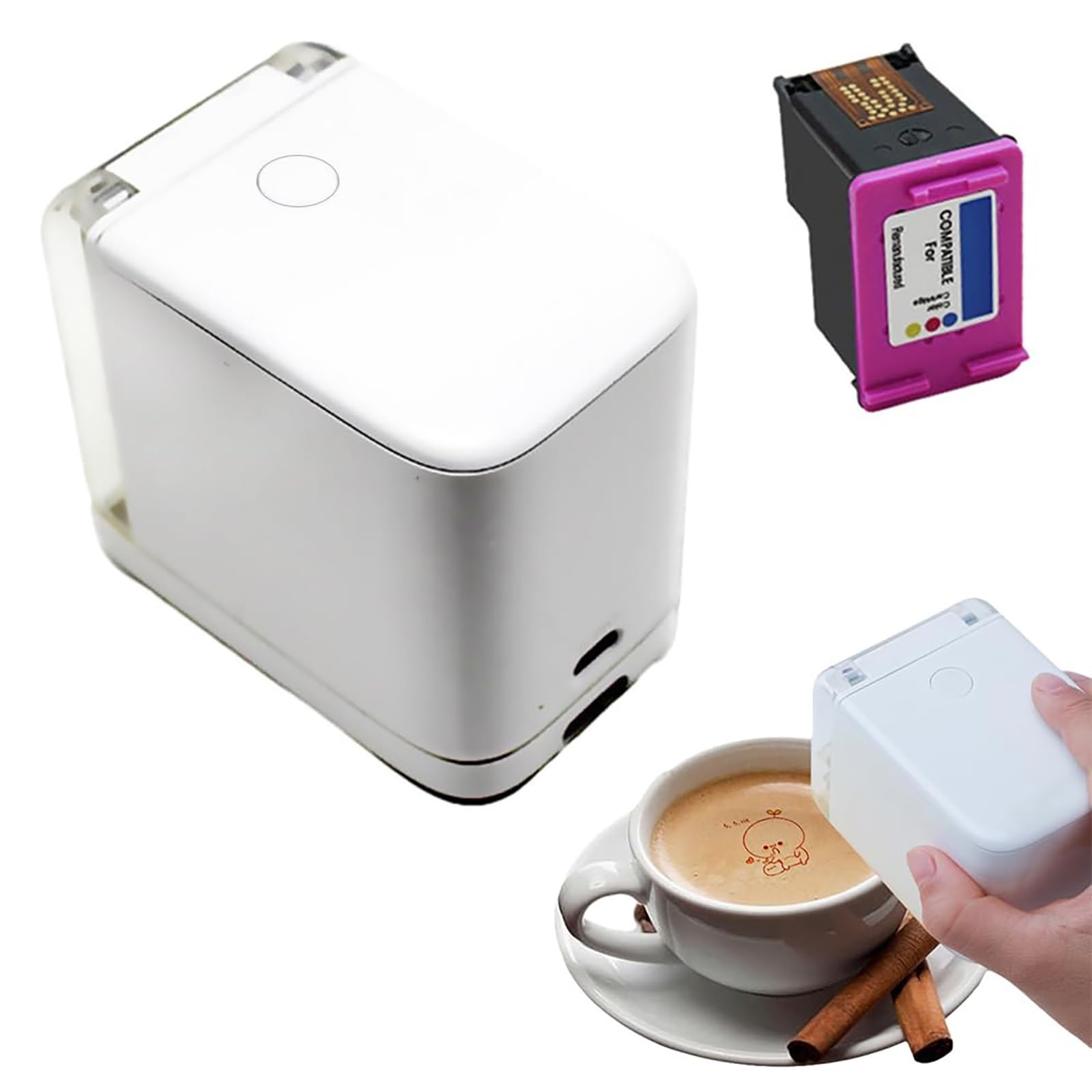 Edible Inkjet Printer for Custom Food Decoration on Coffee, Bread, and Cakes with APP Control