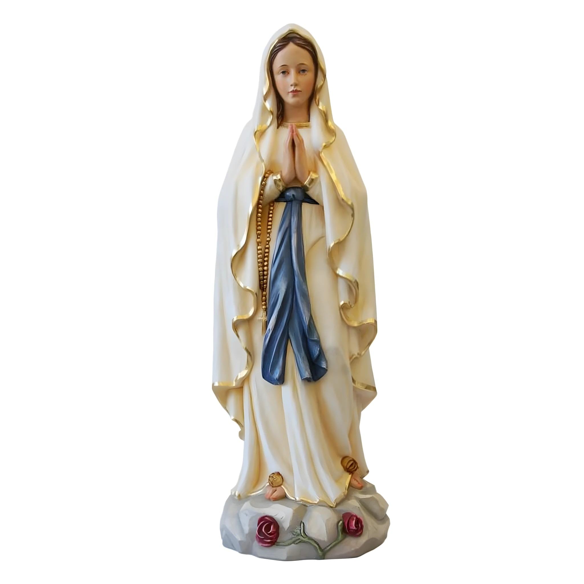 Dolfi | Madonna of Lourdes in Fibreglass Resin 60 cm | Natural Wood in Val Gardena | Nativity Figure
