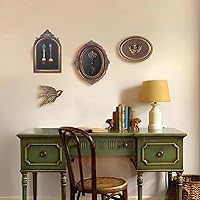 Vista 4 de S-MANTIS Escultura de Pared Vintage, Arte de Pared de Frontón Antiguo para Pasillo, Pájaro Pintado a Mano con Exquisitos Detalles de Alas y Plumas