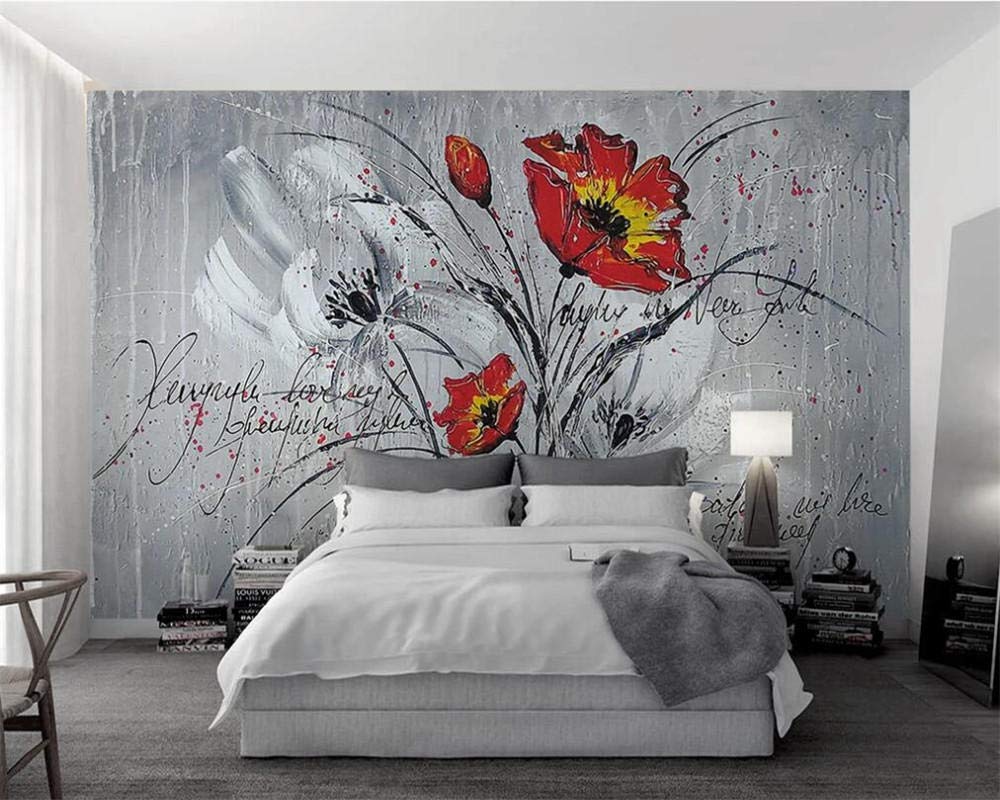 Papier peint fleurs minimalistes moderne pour masquer un mur