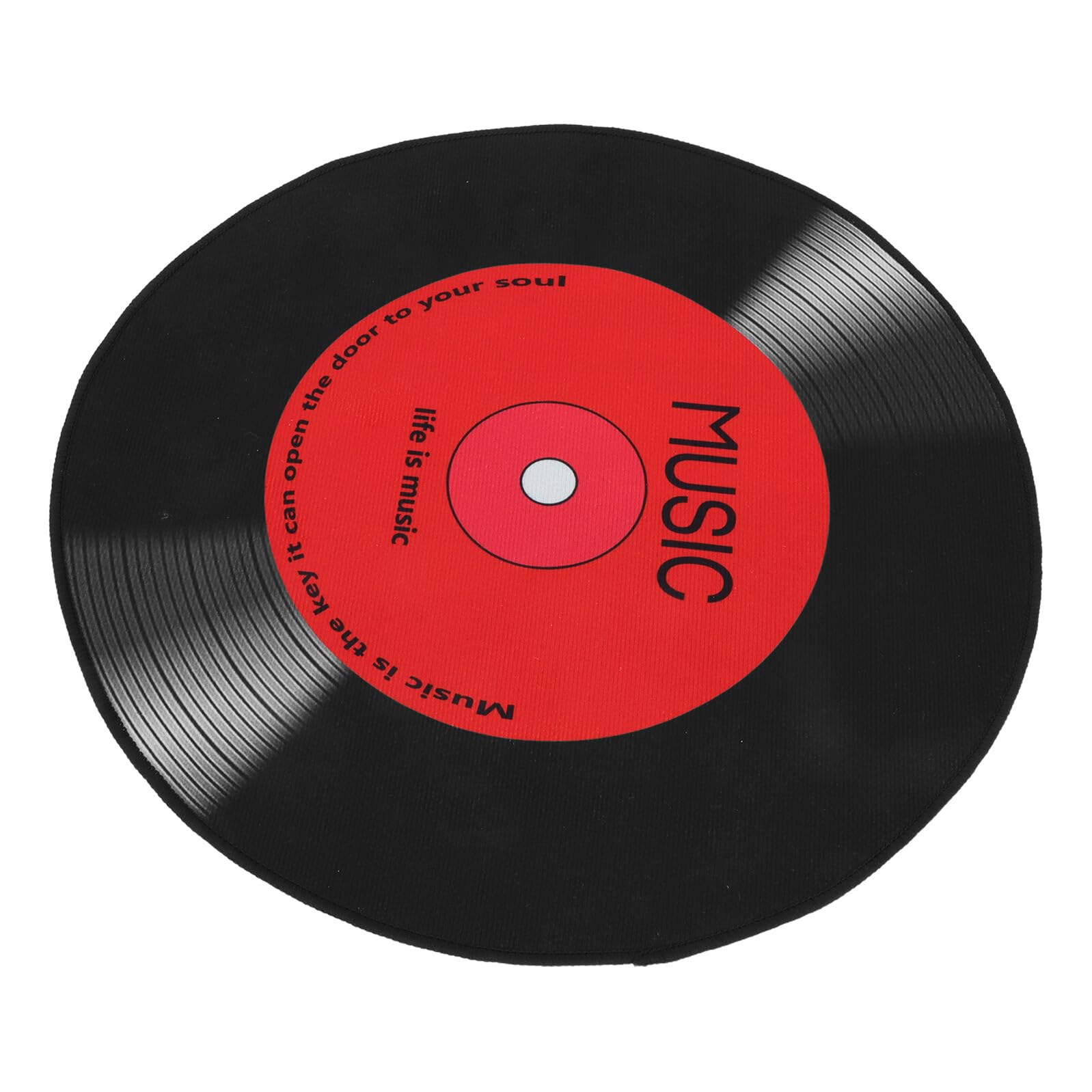 Vinyl Record Non-slip round Floor Mat 60cm Music Disc Pattern Area Rug Soft Circular Carpet for Bedroom Living Room Dining Room Home Décor