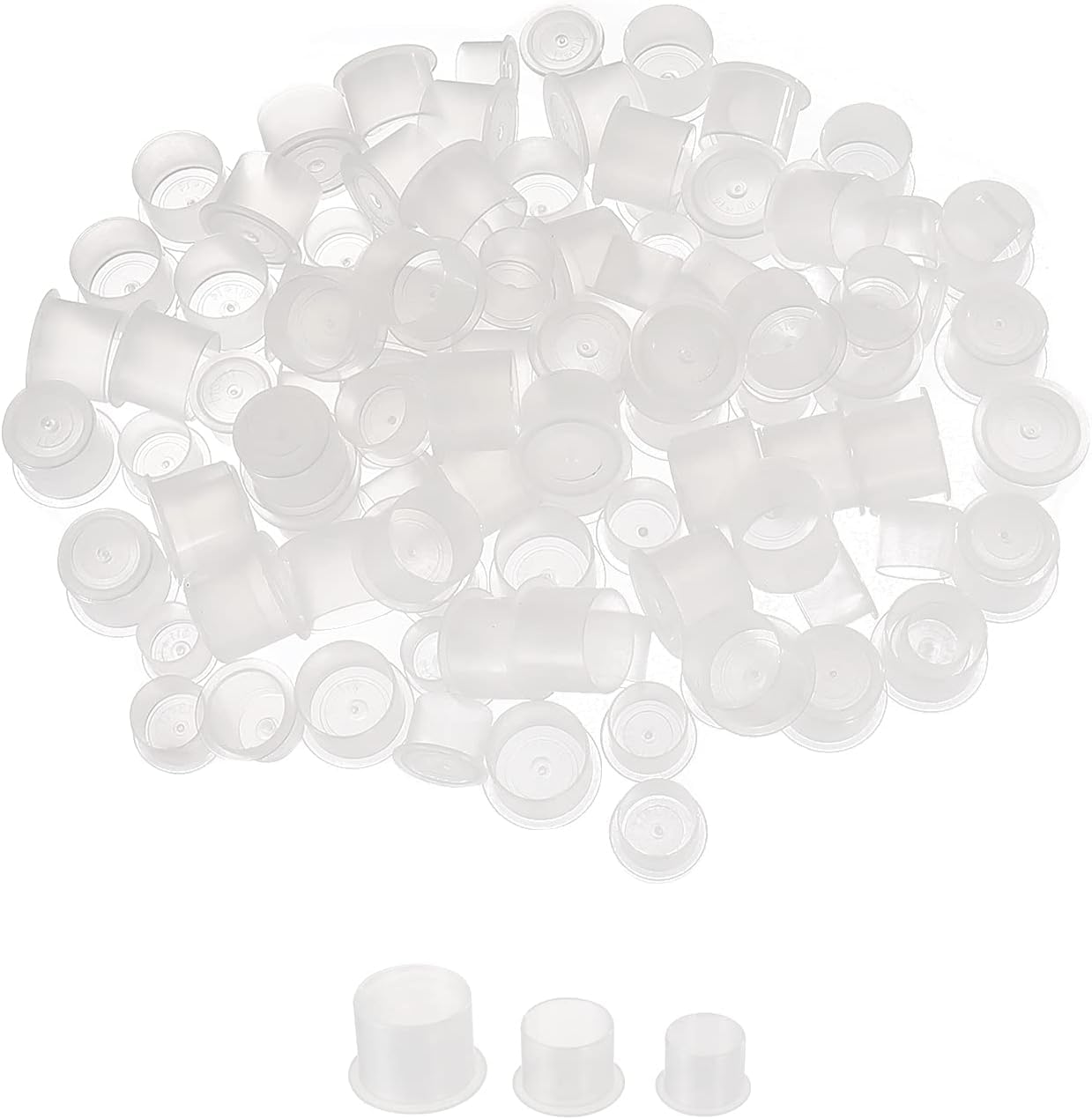 SHIELD PLUS Tattoo InkCups 300Pcs Mixed Size with Holder Permanent Makeup Pigment Clear Holder Container Cap Tattoo Accessory-image-15