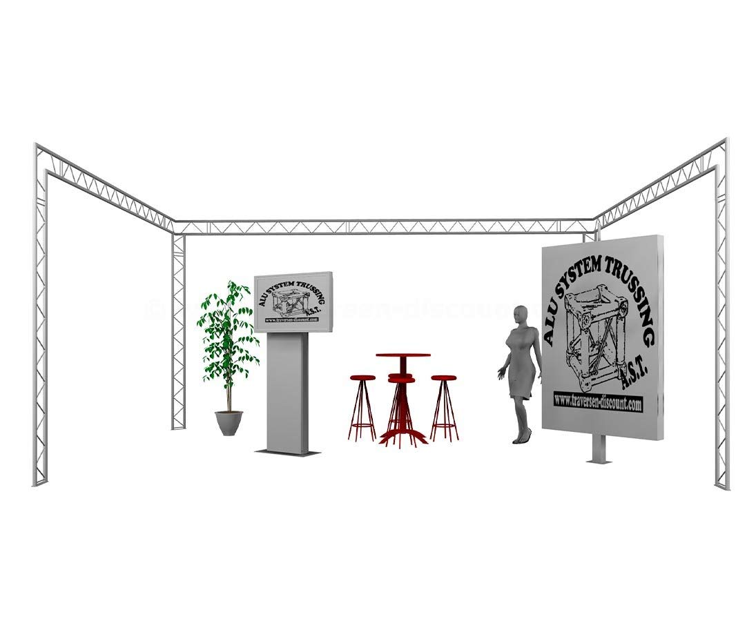 Messebau mit Deco Truss T220-2, U Form mit 6x4x3m - Messestände Stand für Messe Messe Stand für Gewerbeschau
