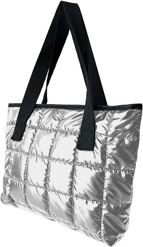 JOYART Women's Tote Bag-Casual Quilted Handbag Fashion Shoulder Bag with Zipper for Office,Travel,Shopping-Large Capacity