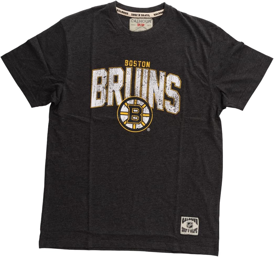 Calhoun NHL Surf & Skate Mens Vintage Style Distressed Heather Tone Rustic T-Shirt - Image 5