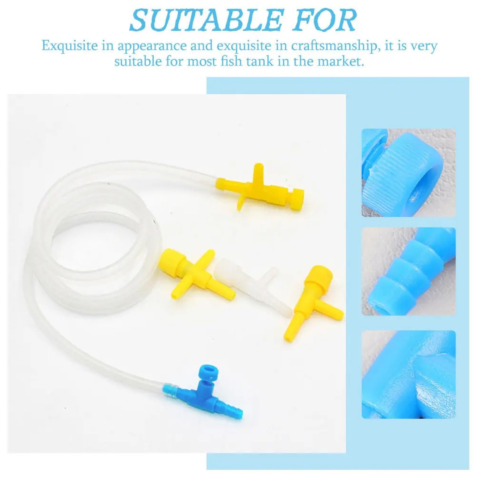Válvula de aire para acuario, 100 unidades, válvulas de acuario en forma de T, ABS premium, regulador de flujo de aire para distribución de oxígeno, compacto profesional para bombas, sistemas de