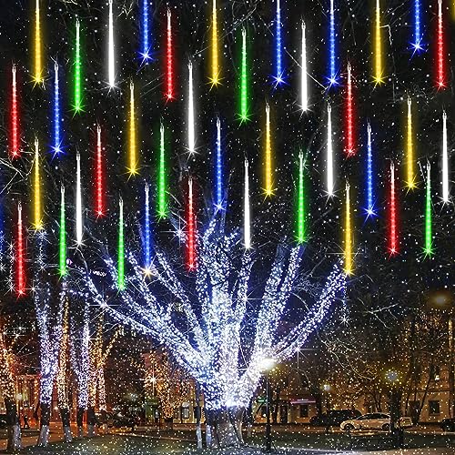 Joomer Meteor Shower Lights Outdoor, 11.8 Inches 10 Tubes 240 LED, Waterproof Meteor Christmas Lights, Hanging Icicle Lights, Falling Rain Lights for Tree Wedding Party Holiday Decoration Joomer Meteor Shower Lights Outdoor, 11.8 Inches 10 Tubes 240 LED, Waterproof Meteor Christmas Lights, Hanging Icicle Lights, Falling Rain Lights for Tree Wedding Party Holiday Decoration
