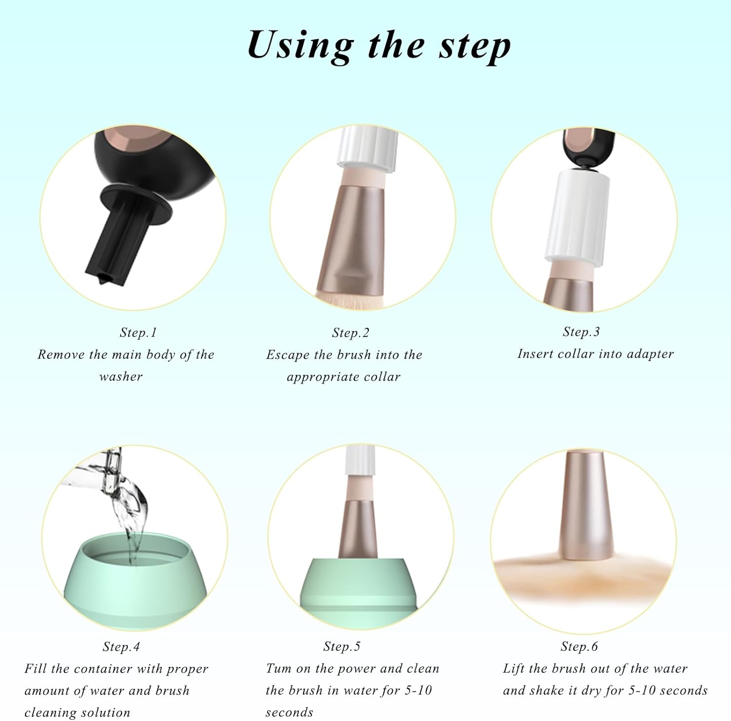 Electric Makeup Brush Cleaning Drying Machine, Portable and Efficient Cleaner with Three-Level Cleaning and Spin Drying Adjustment Functions