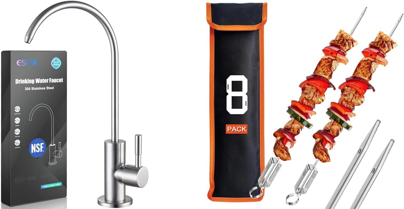 ESOW Water Filter Faucet + Barbecue Skewers (2 Items)