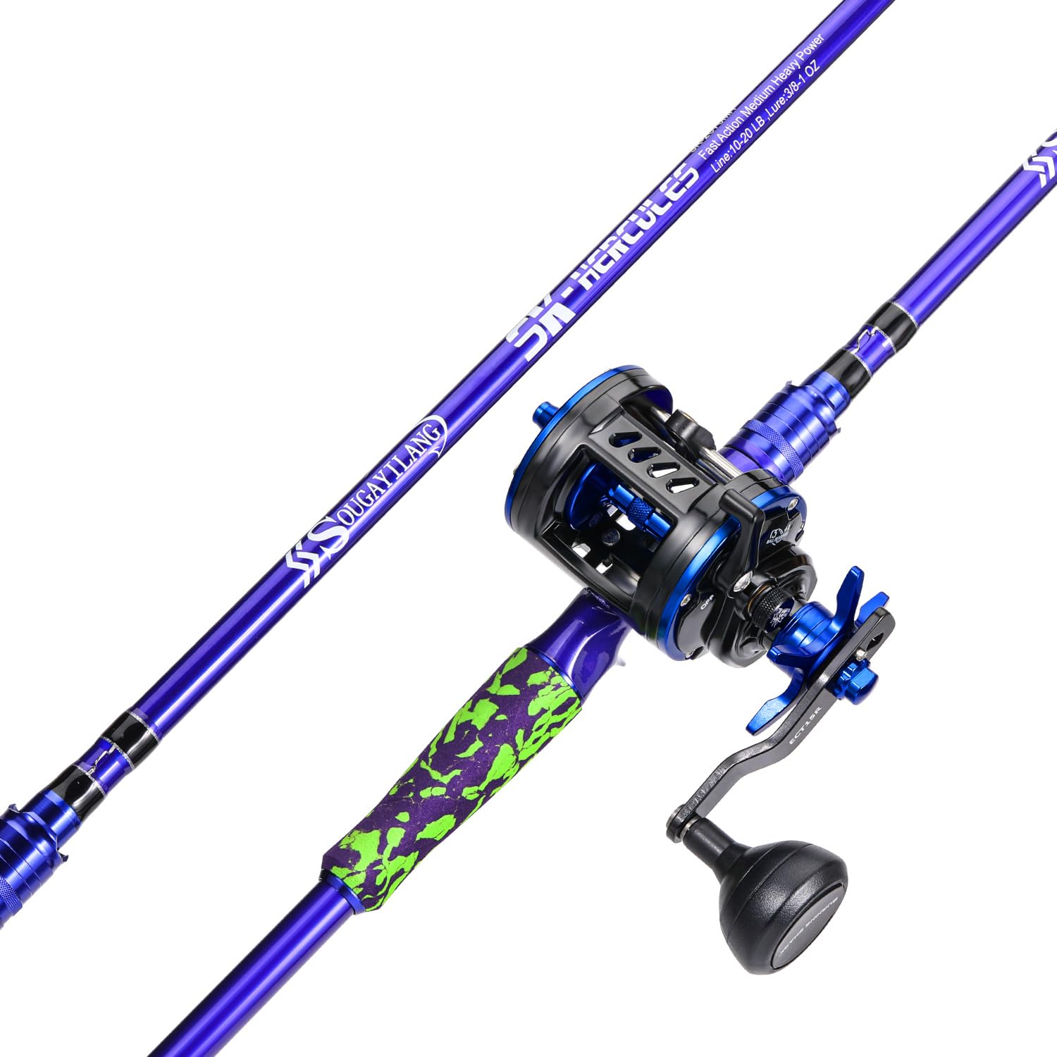 Sougayilang Inshore Saltwater Fishing Rods Combo, 7-Foot Casting Rods with ECT15R Trolling Reel, Contoured EVA Handles & Fighting Butt- Right Handed : Sports & Outdoors