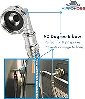 Vista 6 de Mangueras para lavadora (8 pies) – Codo doble de 90° para adaptarse a espacios reducidos – Conexiones OCTAGON para un ajuste fácil y seguro – Línea