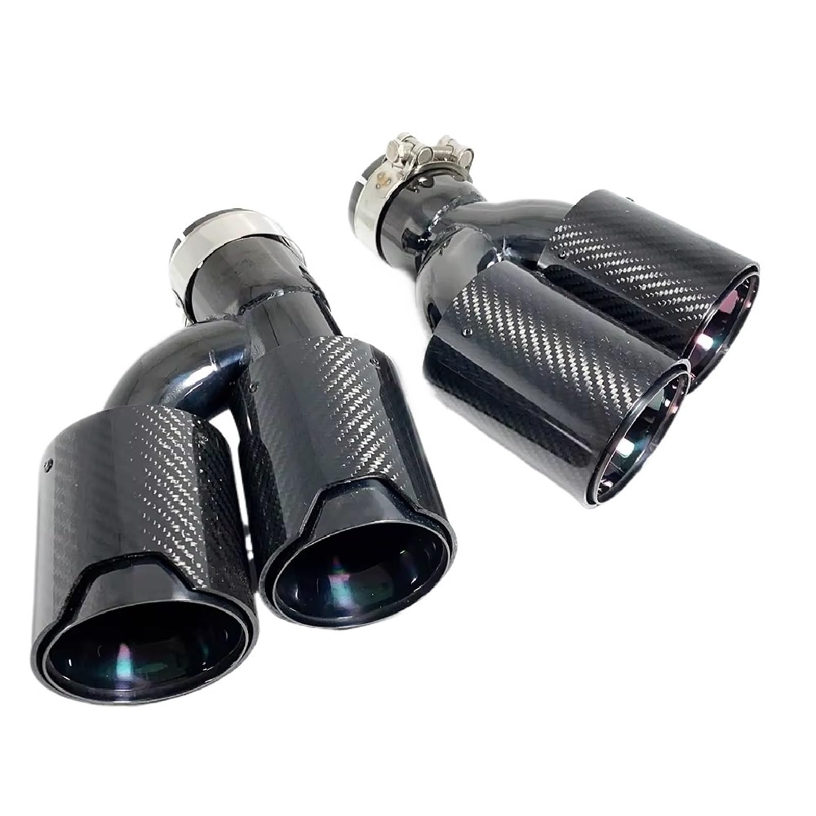 Scarico Coda Telaio Trim 1 paio di terminali di scarico doppi in acciaio inossidabile con punta a forma di H per BMW 525i 528i 530i G30 G31 2018 Tubo di scarico serie 5