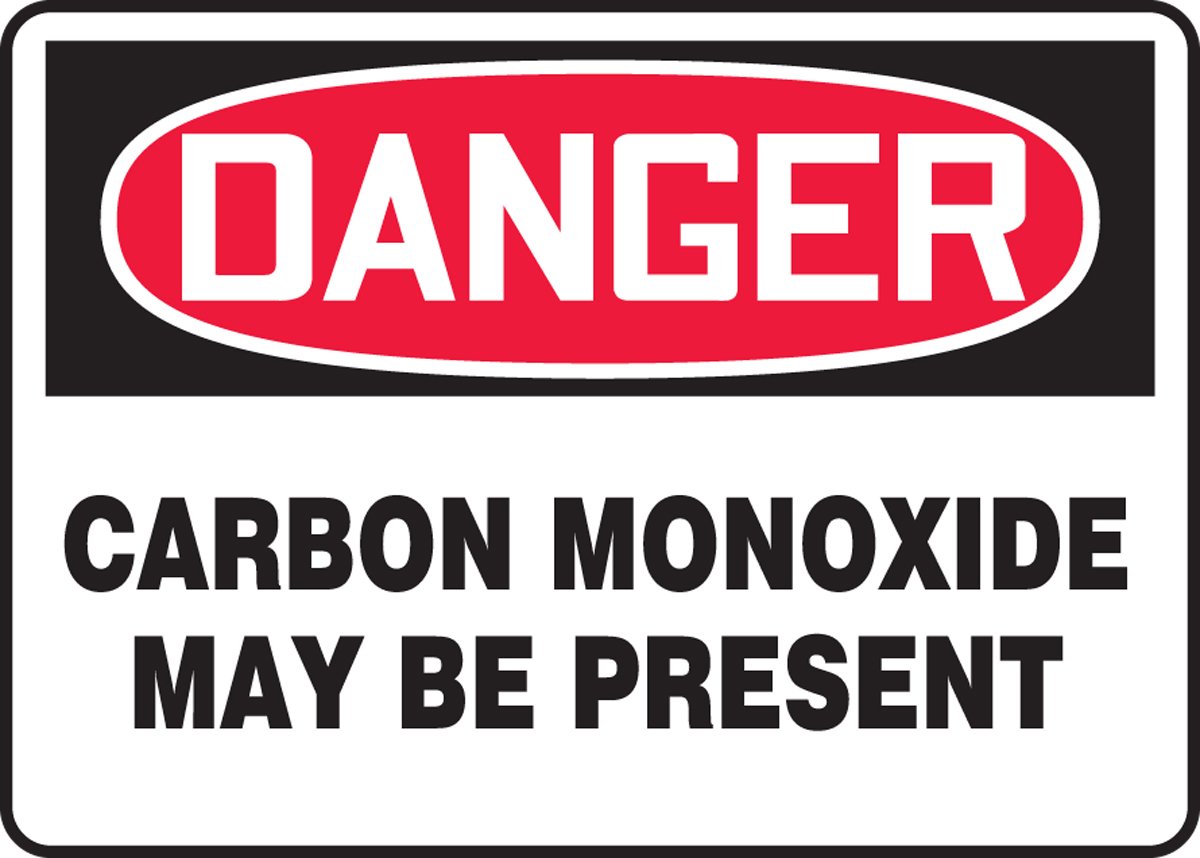 Panneau danger monoxyde de carbone aluminium signalisation Accuform 7x10