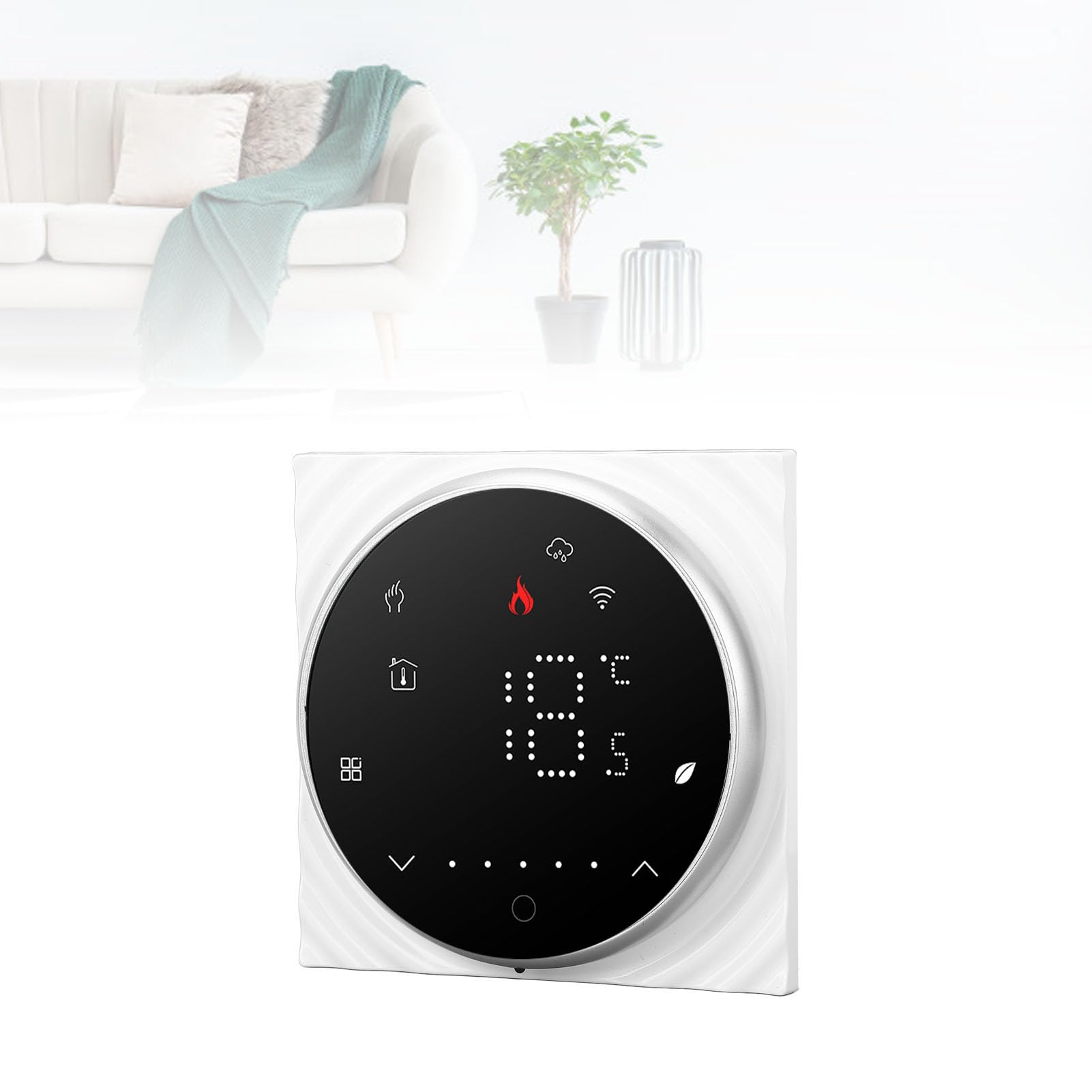 KIMISS WLAN-Thermostat für zu Hause – Programmierbarer Digitaler Thermostat mit Präziser Touchscreen-Steuerung – Energieeffizientes Temperaturmanagement (White)
